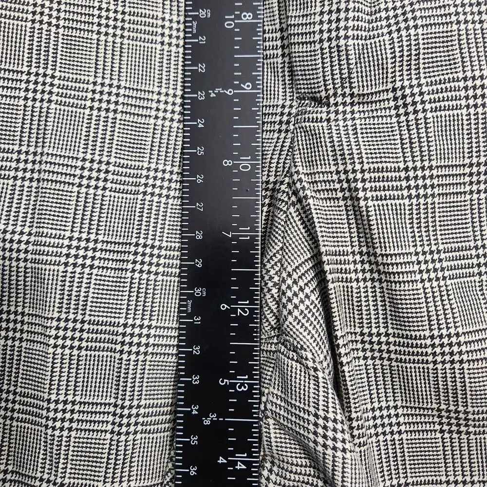 Orvis Dress Pants Men 38 (37x32) Black Glen Plaid Pleated Straight Leg